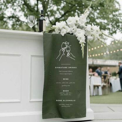 Custom Linen Wedding Bar Sign