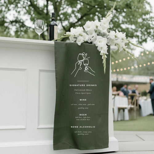 Custom Linen Wedding Bar Sign