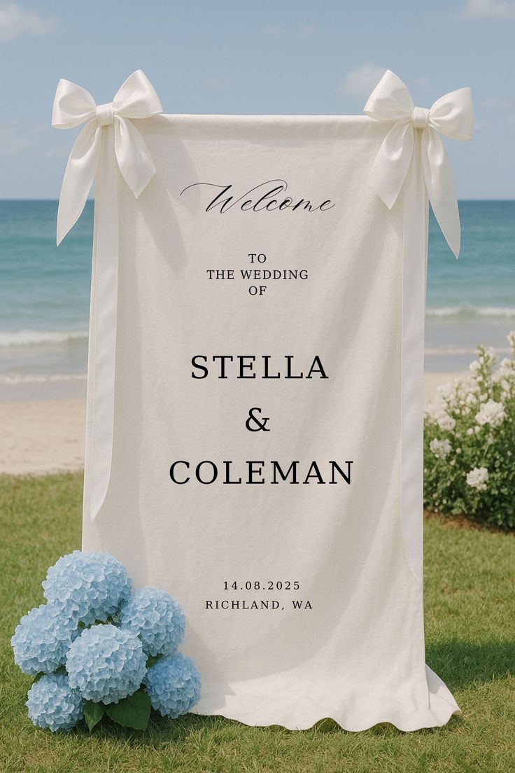 Fabric Wedding Welcome Sign，Personalized Wedding Welcome Sign