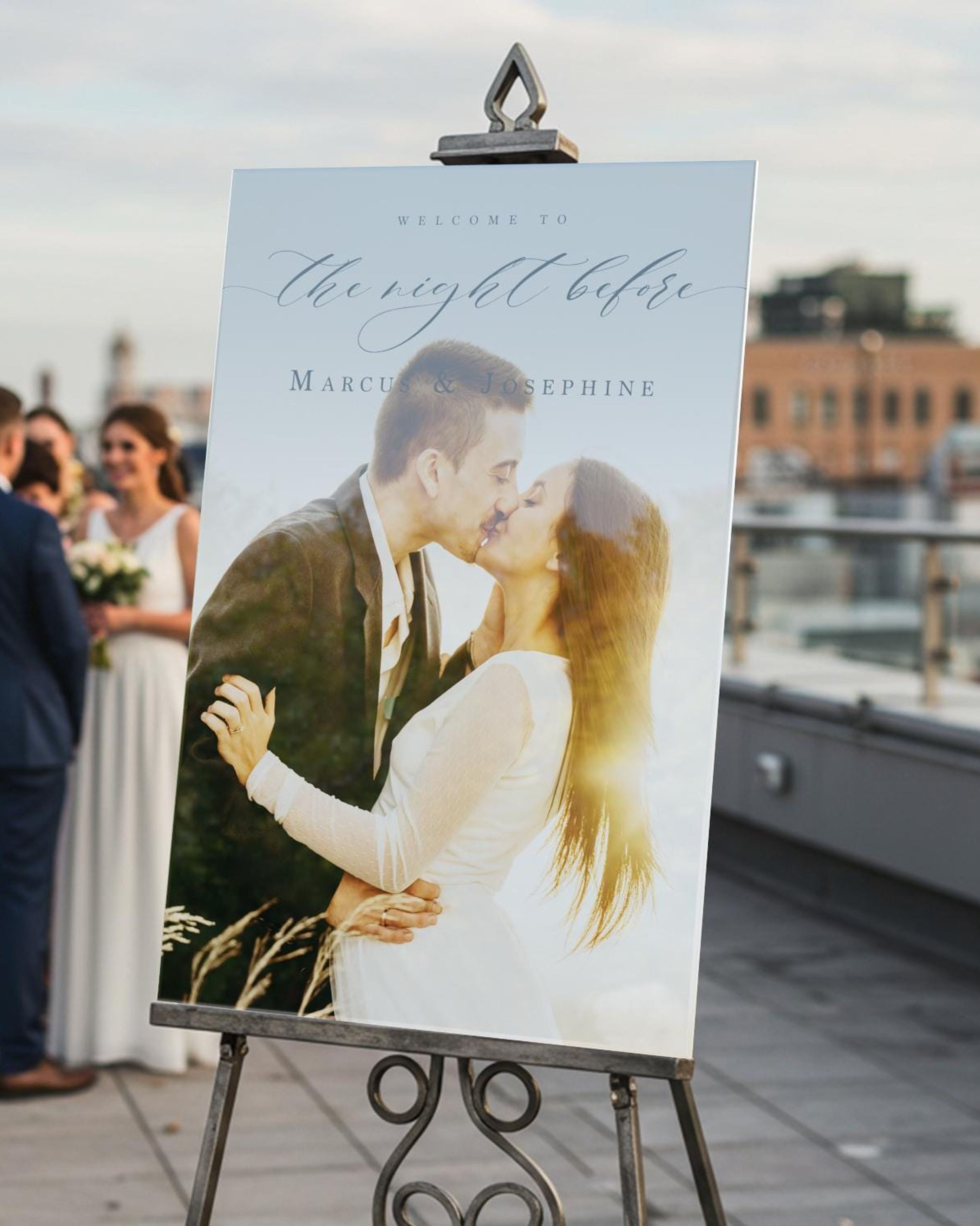 Personalized The Night Before Wedding Welcome Sign, Rehearsal Dinner Decor