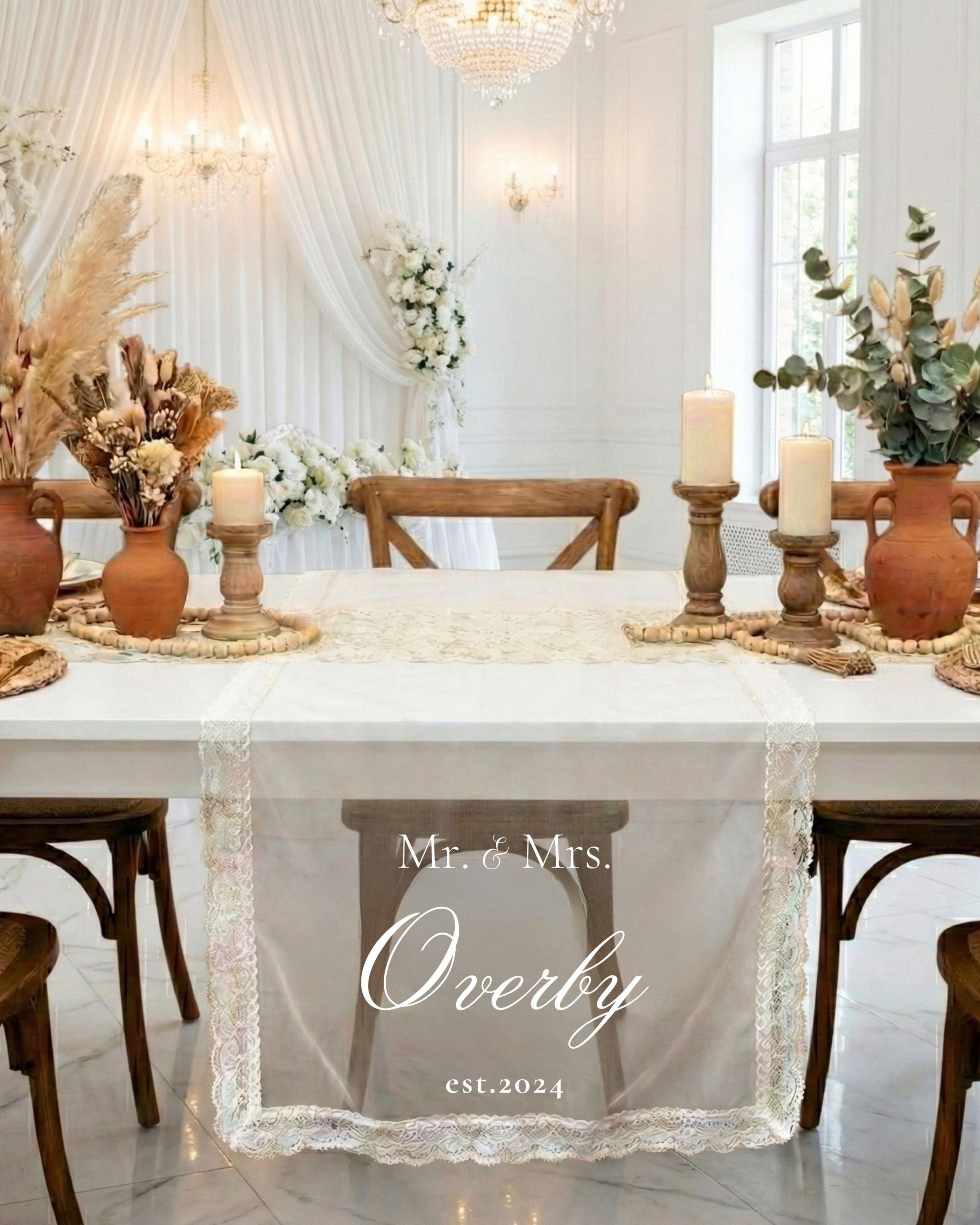 Elegant Wedding Reception Decor,Personalized Wedding Table Runner