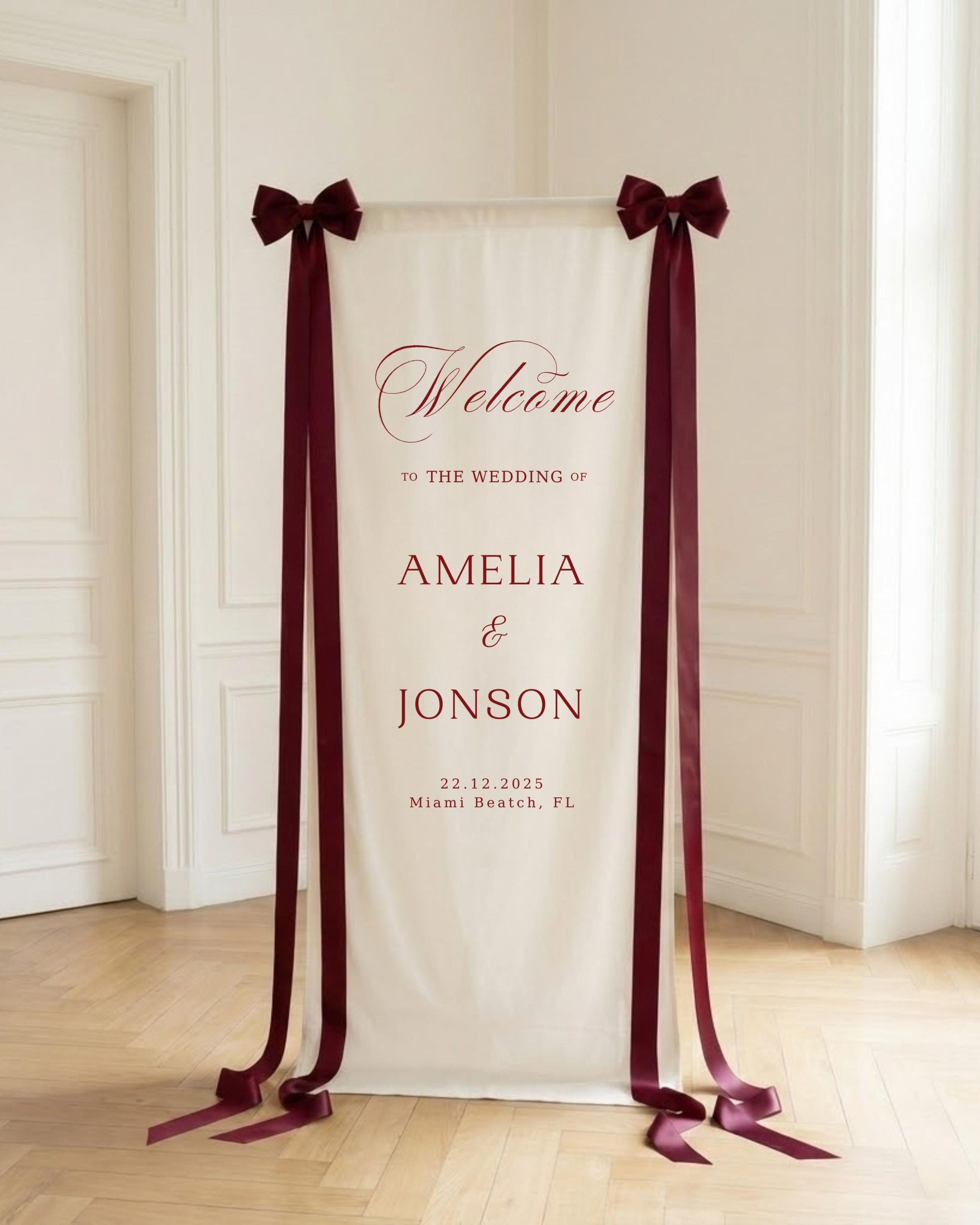 Fabric Wedding Welcome Sign Modern Wedding Welcome Sign Fabric Linen Custom Wedding ceremony Boho Wedding Welcome Sign Ceremony Sign