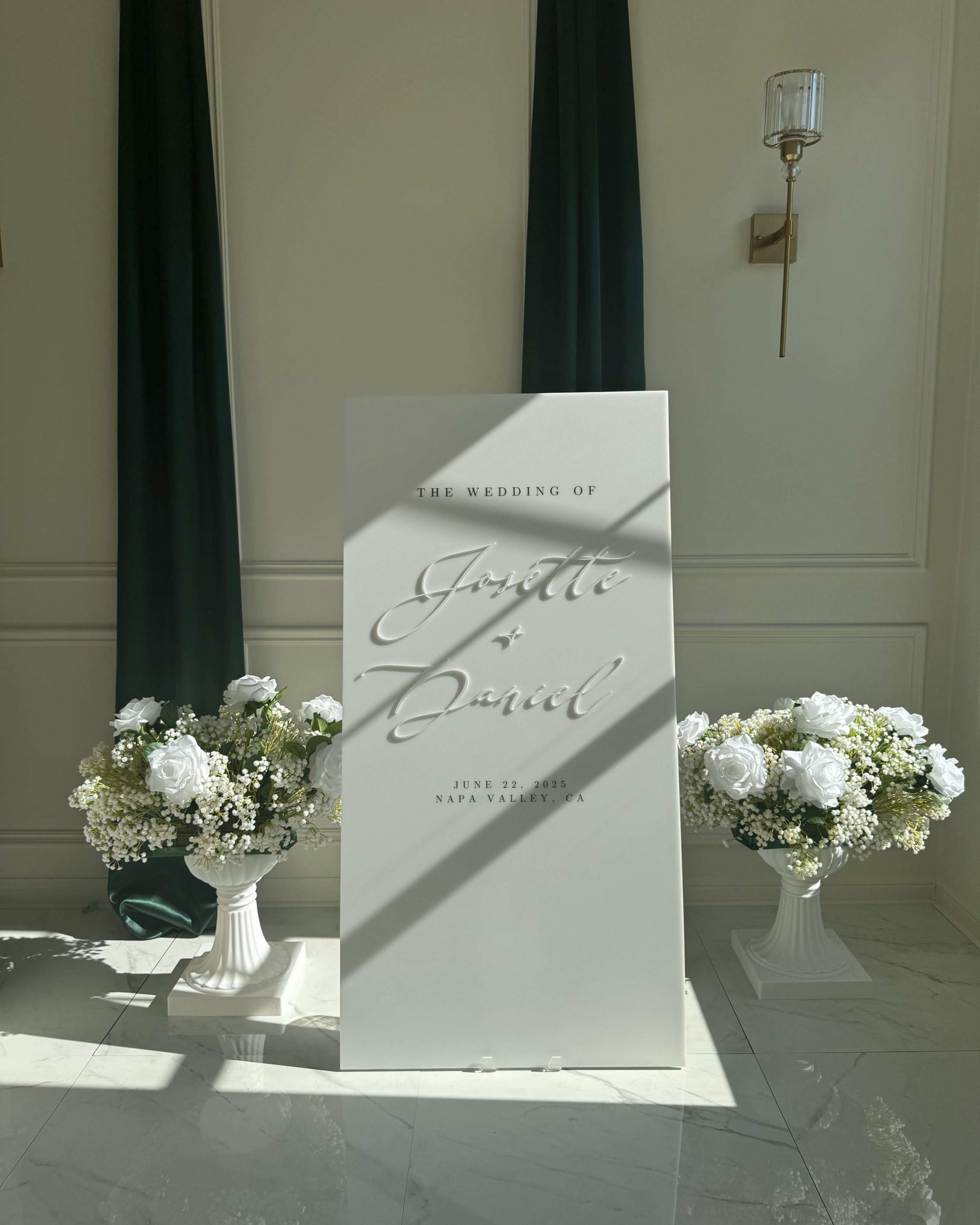 Acrylic Wedding Sign - Rectangular Acrylic Wedding Welcome Sign with 3D Acrylic Name | Custom Wedding Sign | Wedding Signage