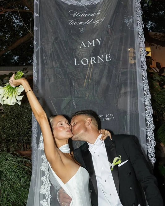 Lace Wedding Veil Fabric Sign