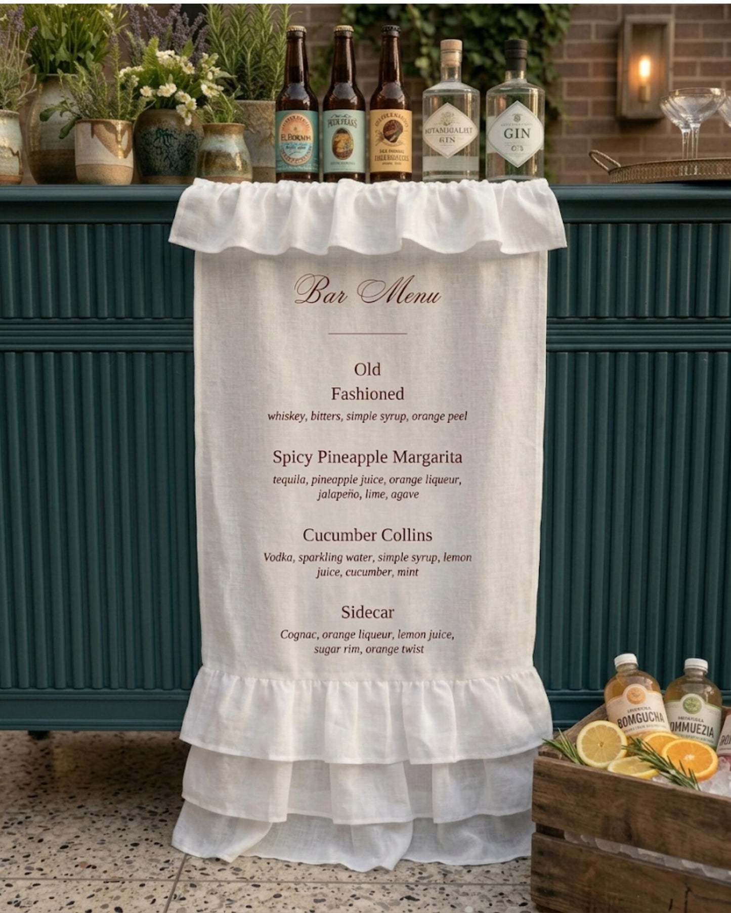 Custom Fabric Bar Menu Sign