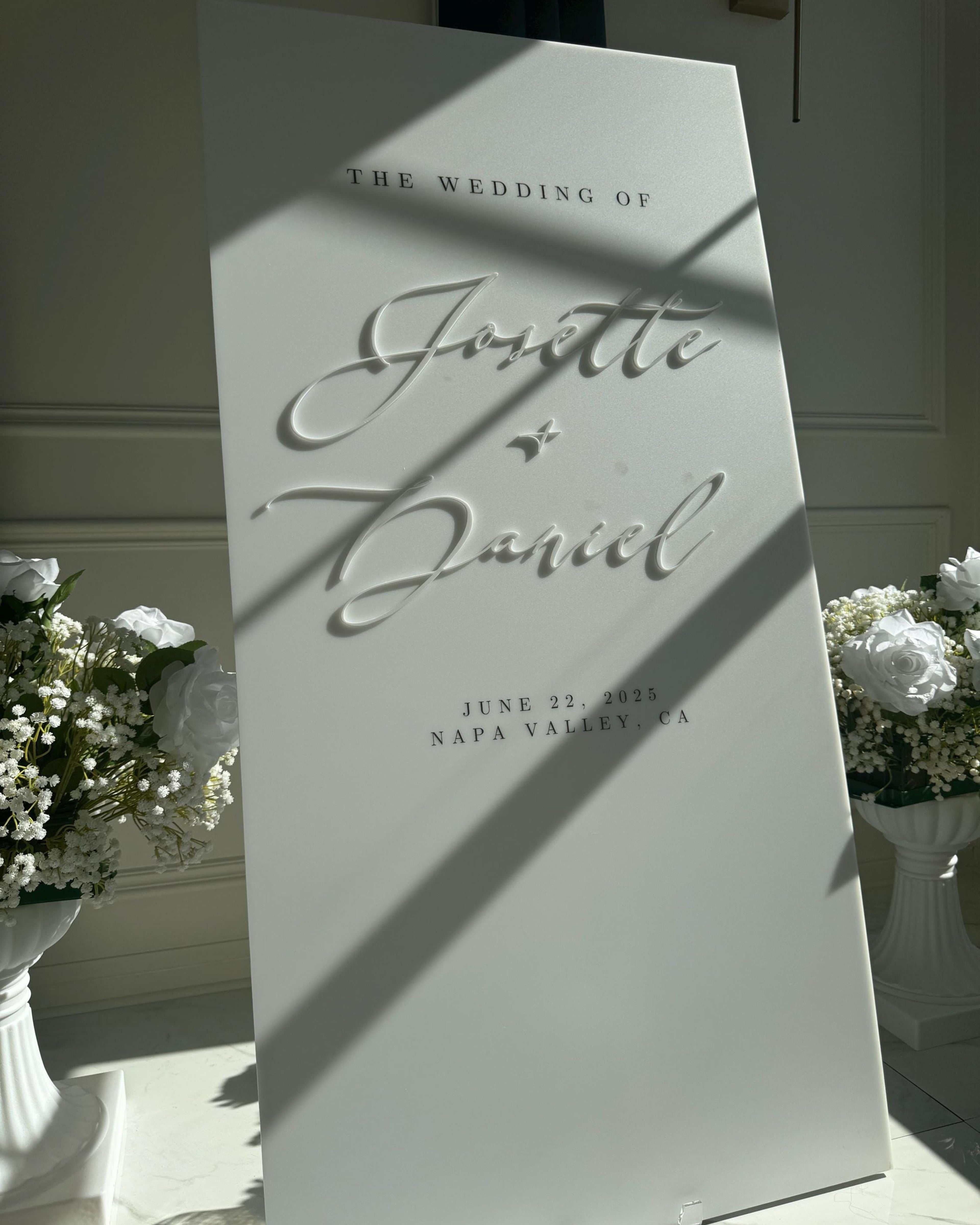 Acrylic Wedding Sign - Rectangular Acrylic Wedding Welcome Sign with 3D Acrylic Name | Custom Wedding Sign | Wedding Signage