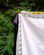 Bridal Shower Welcome Banner, Personalized Fabric Sign with Lace Trim, Elegant Wedding Shower Decoration