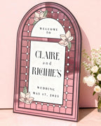 Custom Stained Glass Look Wedding Welcome Sign, Acrylic or Mirror