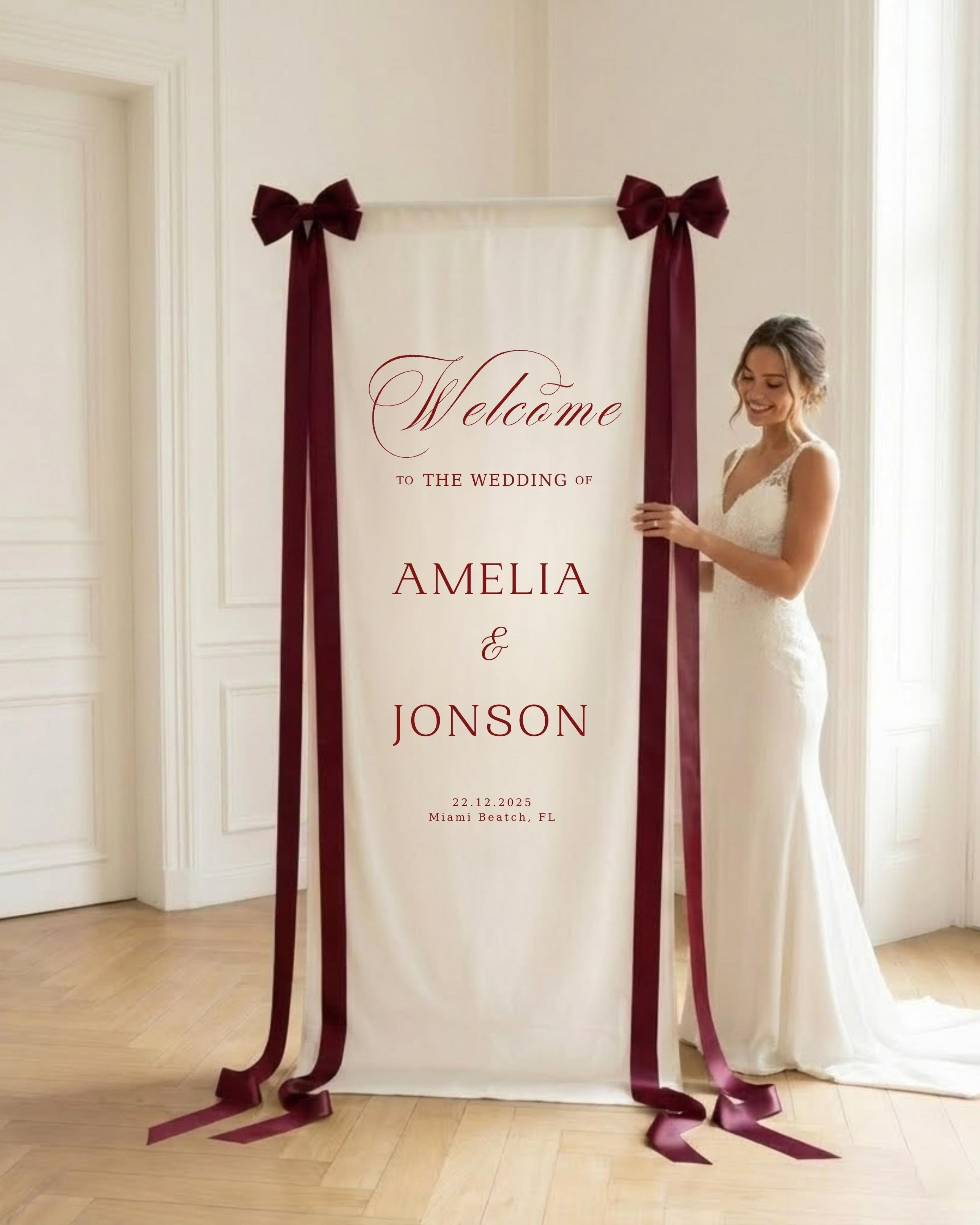 Fabric Wedding Welcome Sign Modern Wedding Welcome Sign Fabric Linen Custom Wedding ceremony Boho Wedding Welcome Sign Ceremony Sign