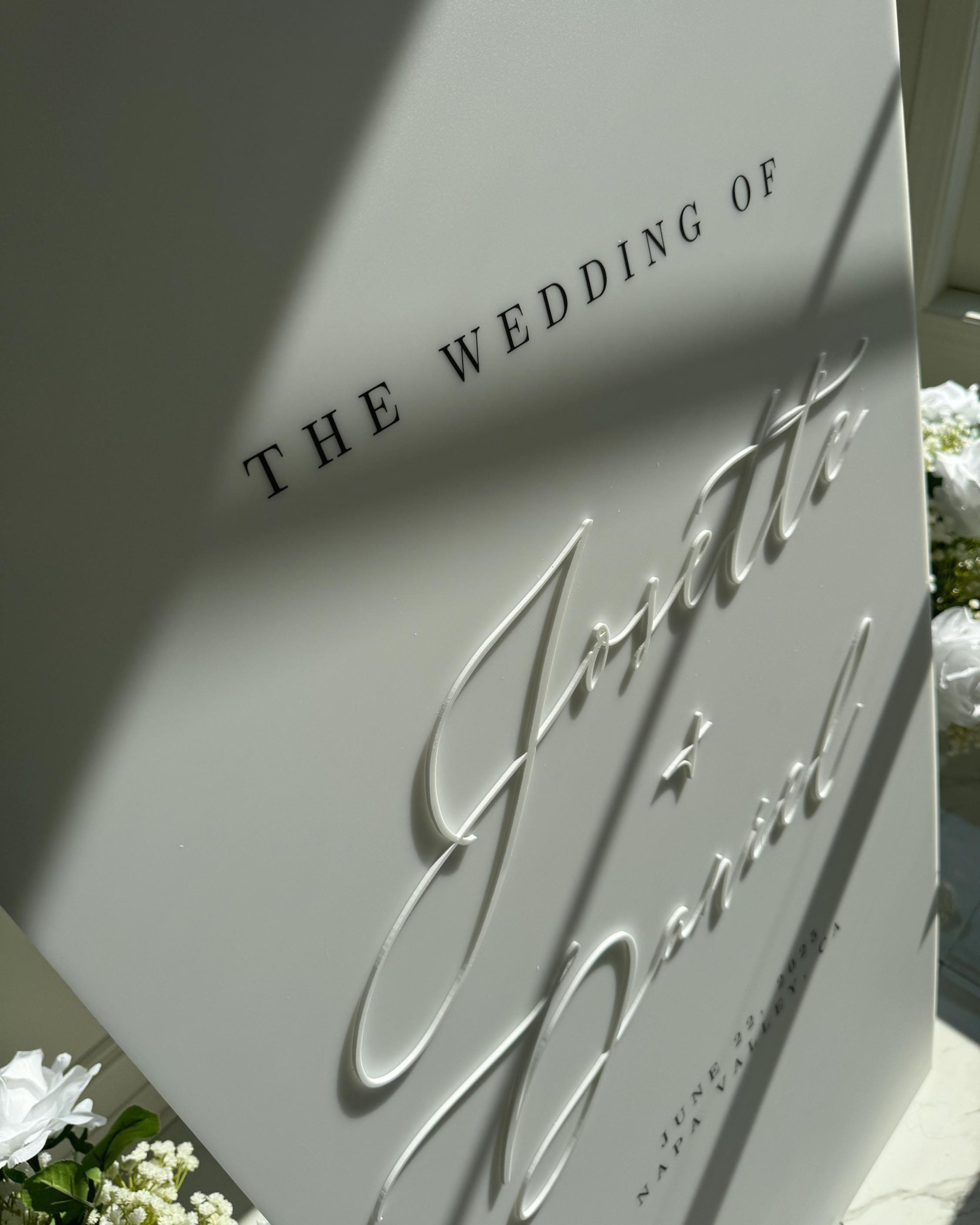 Acrylic Wedding Sign - Rectangular Acrylic Wedding Welcome Sign with 3D Acrylic Name | Custom Wedding Sign | Wedding Signage