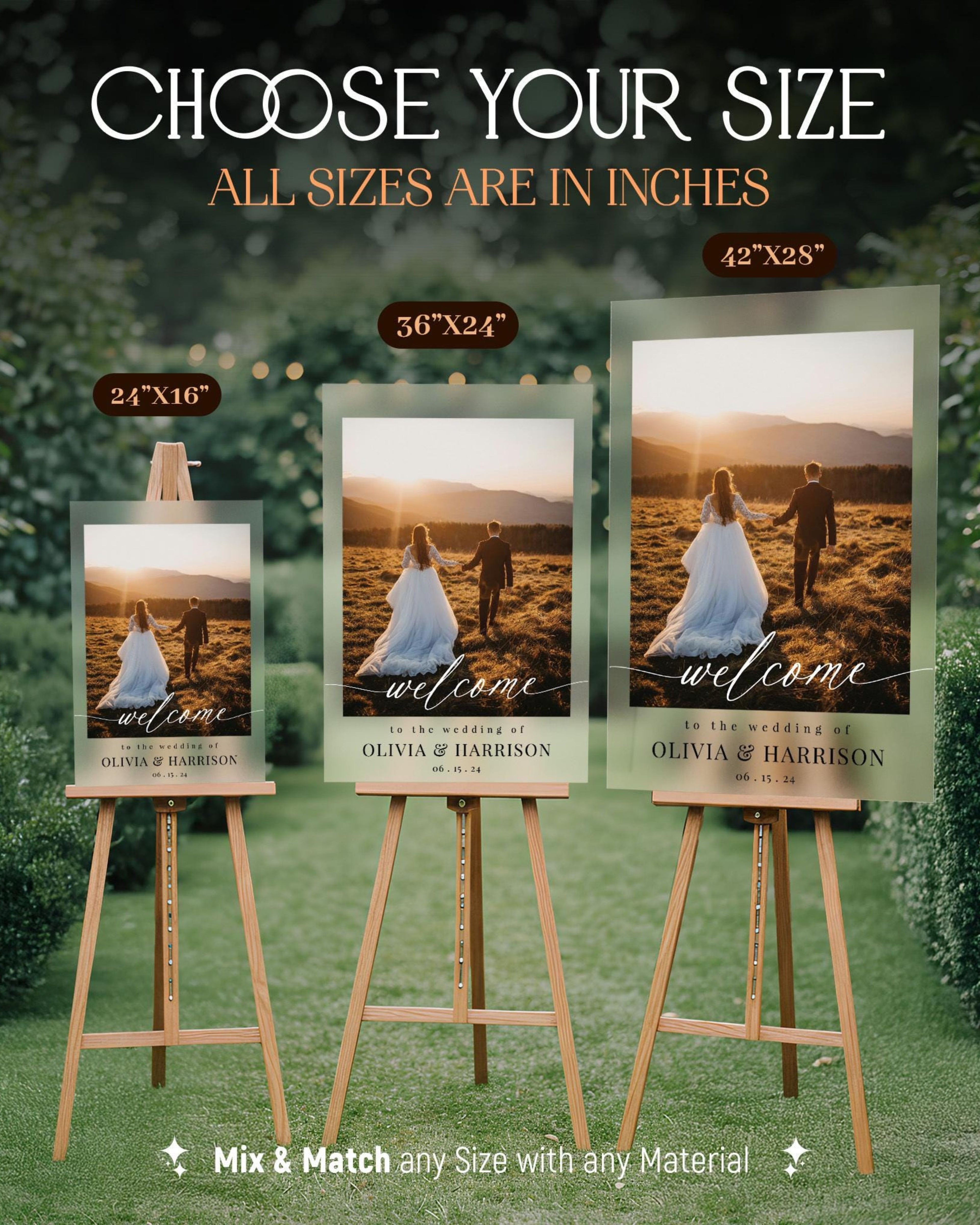 Photo Wedding Welcome Sign, Custom Acrylic Wedding Decor