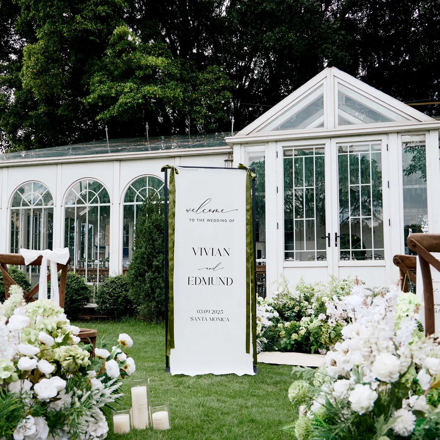 Custom Linen Wedding Welcome Sign