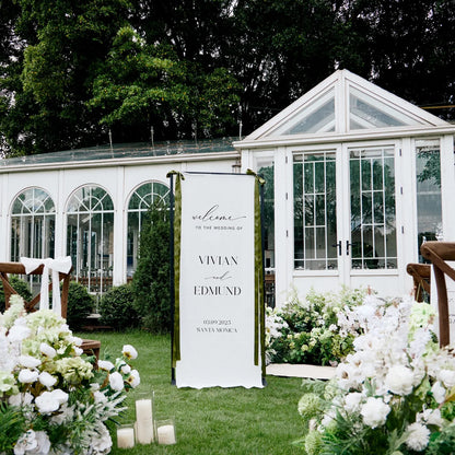 Custom Linen Wedding Welcome Sign