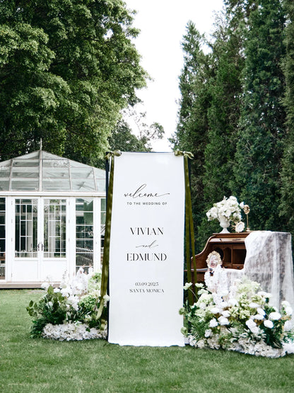Custom Linen Wedding Welcome Sign