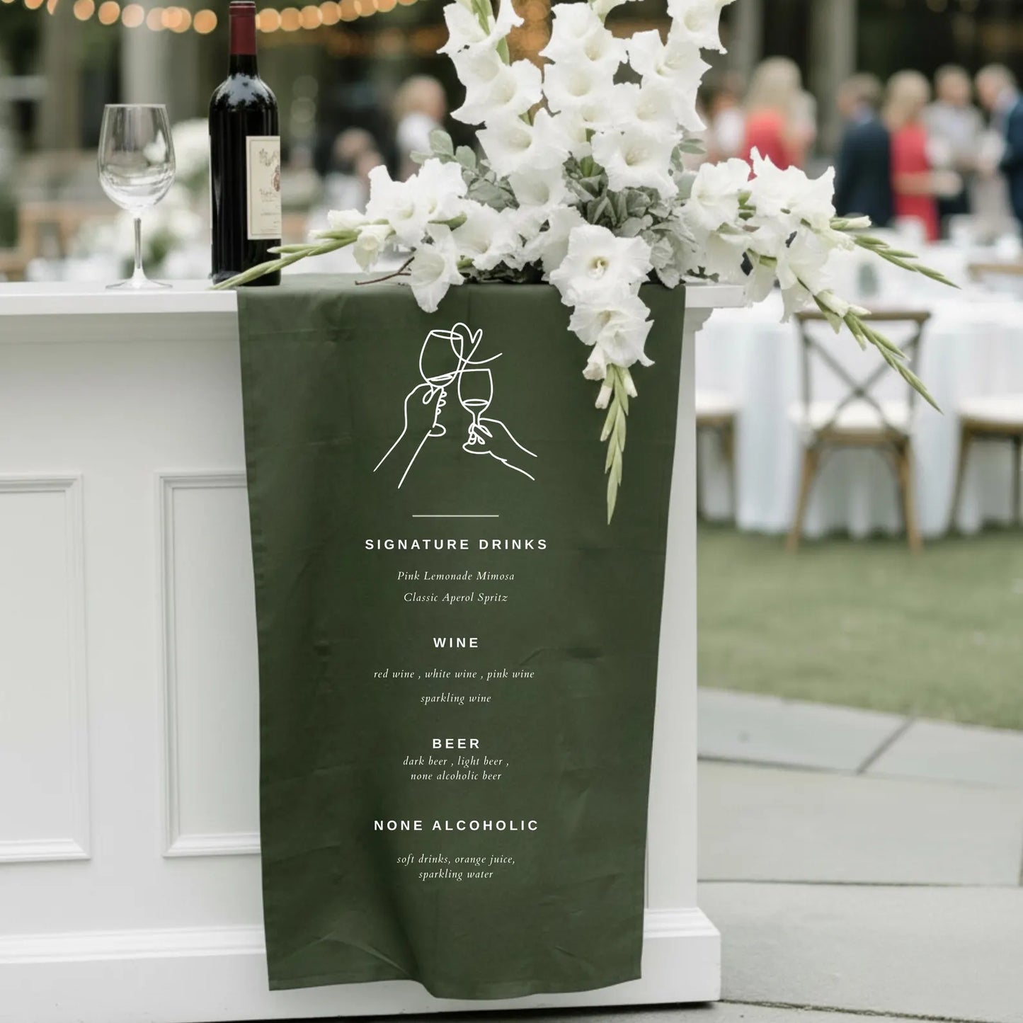 Custom Linen Wedding Bar Sign