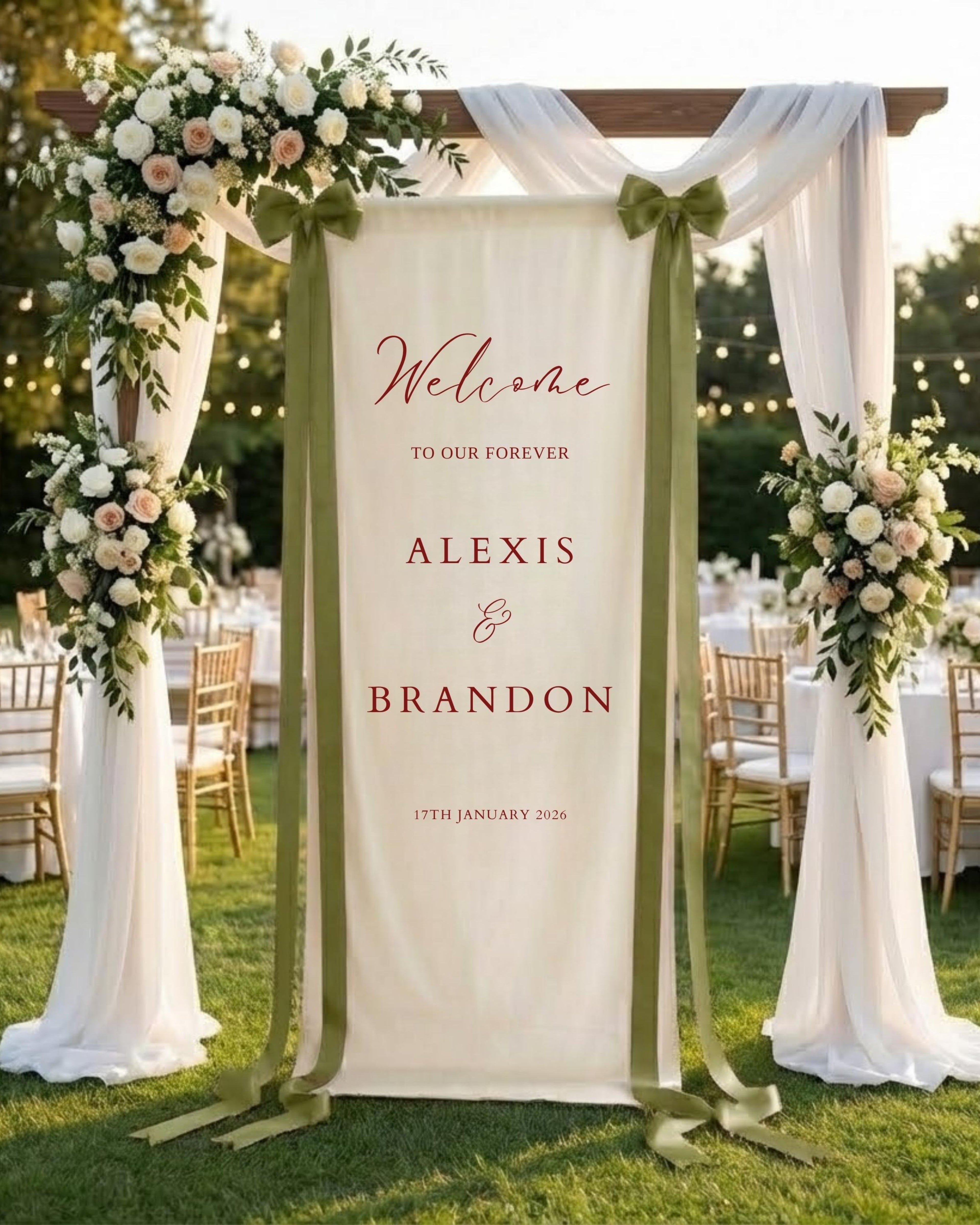 Fabric Wedding Welcome Sign Modern Wedding Welcome Sign Fabric Linen Custom Wedding ceremony Boho Wedding Welcome Sign Ceremony Sign