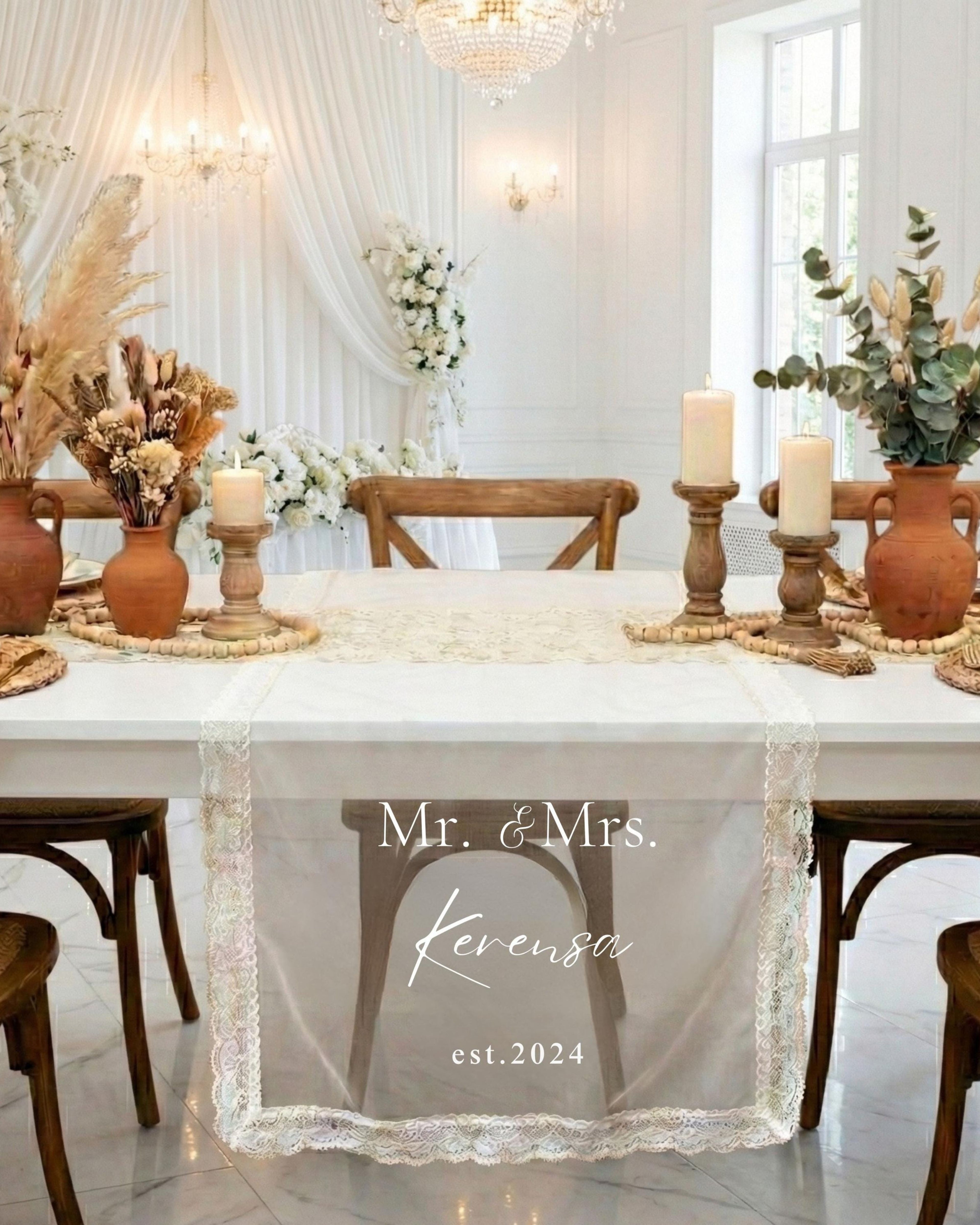 Elegant Wedding Reception Decor,Personalized Wedding Table Runner