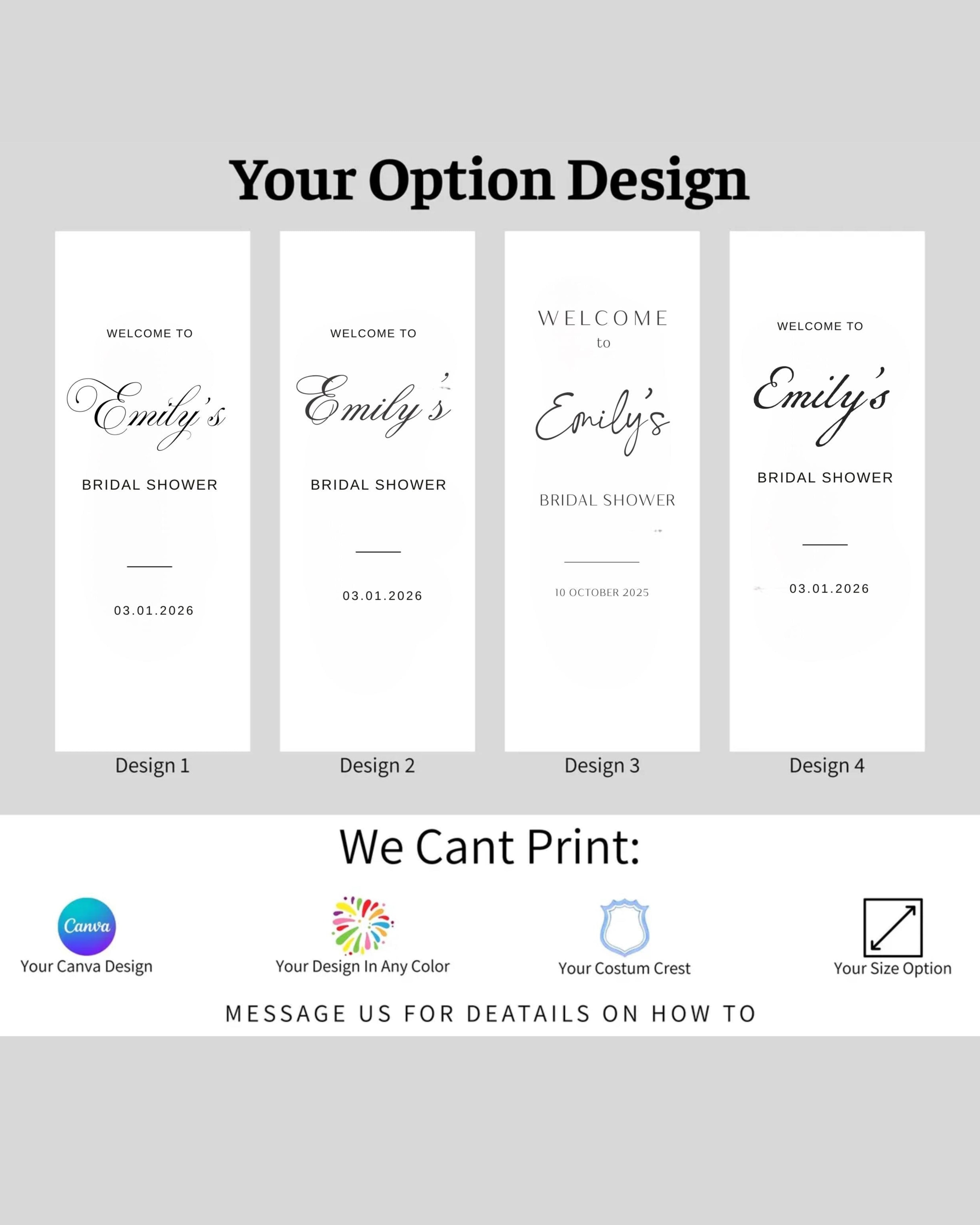 Bridal Shower Welcome Banner, Personalized Fabric Sign with Lace Trim, Elegant Wedding Shower Decoration