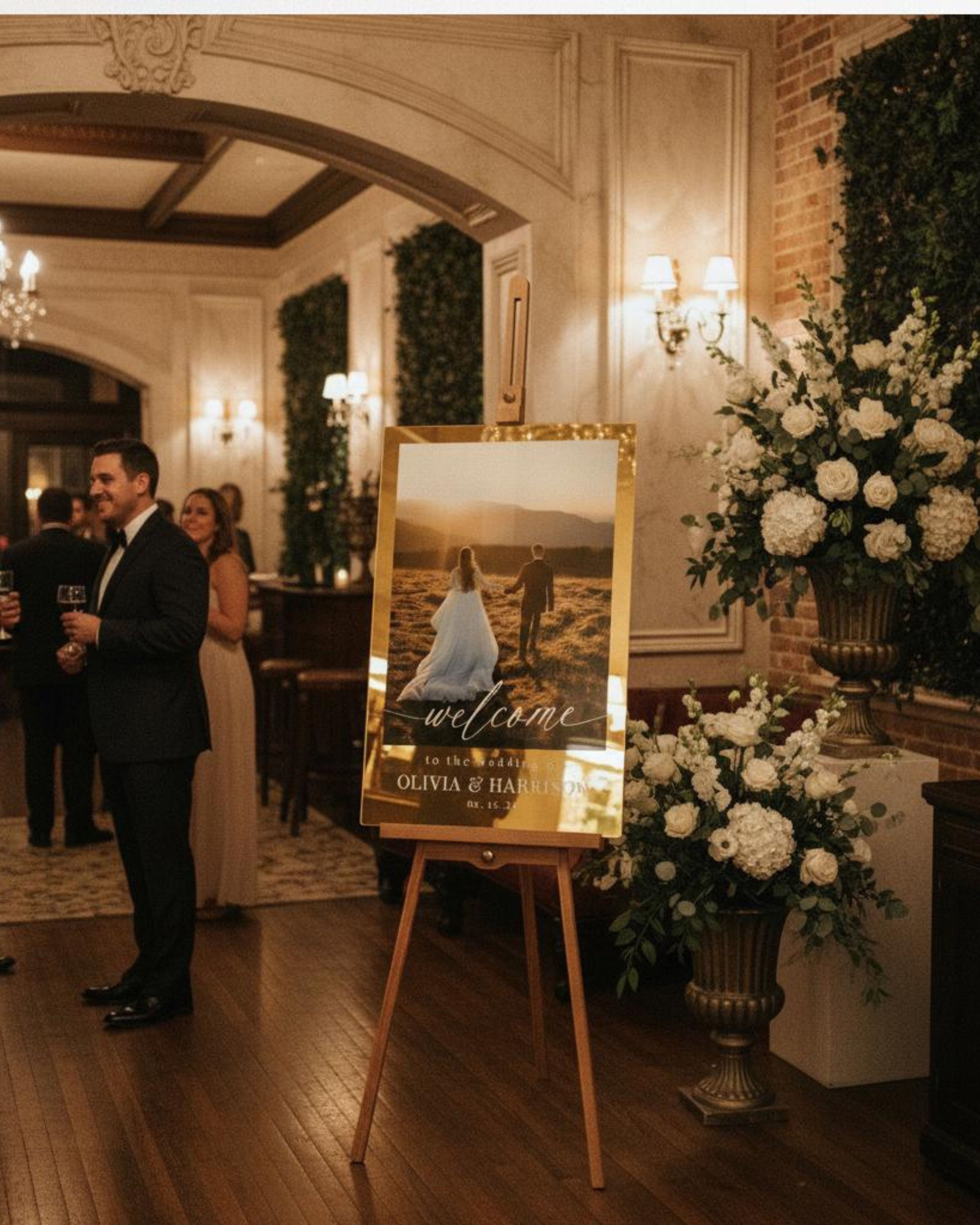 Photo Wedding Welcome Sign, Custom Acrylic Wedding Decor