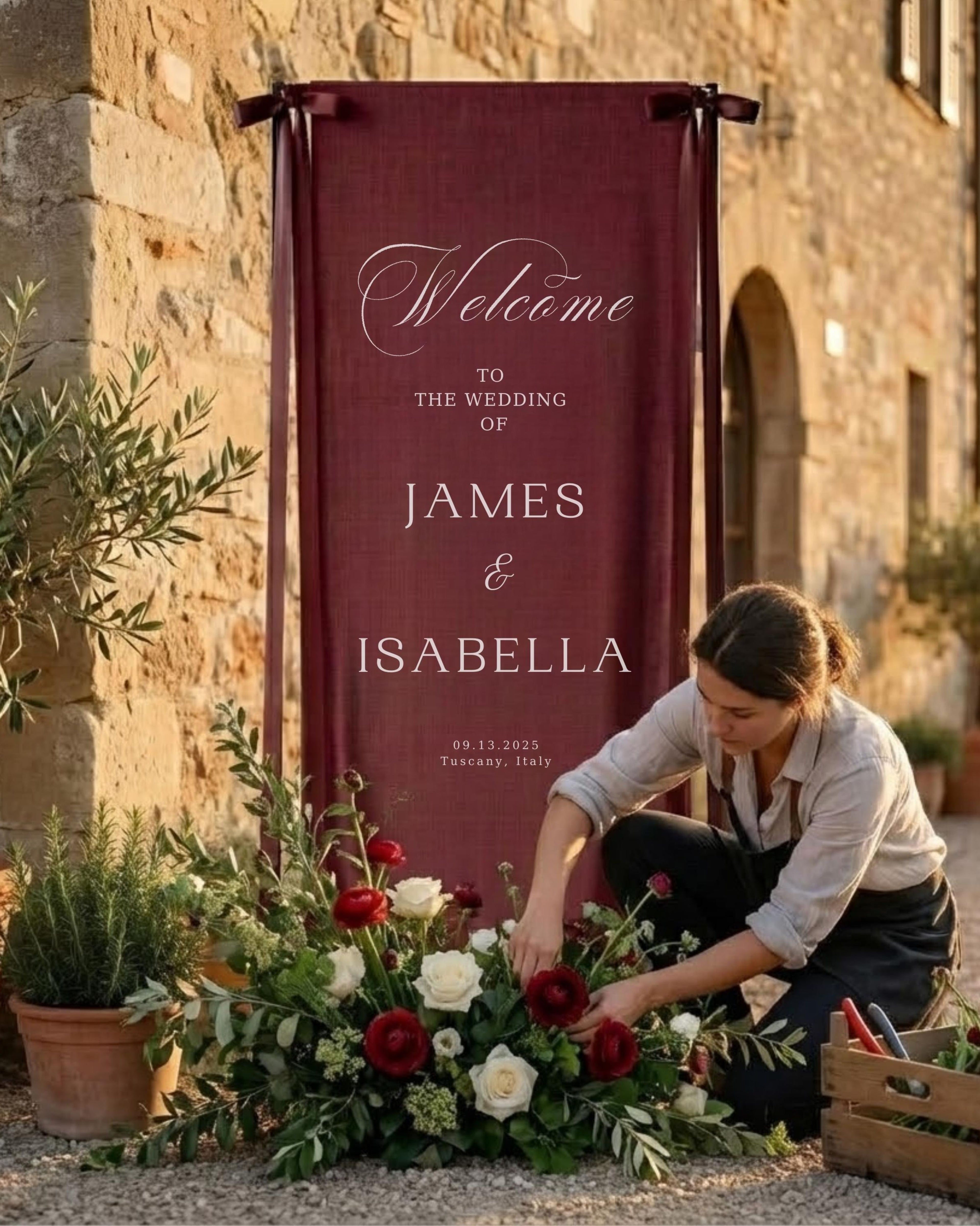 Fabric Wedding Welcome Sign Modern Wedding Welcome Sign Fabric Linen Custom Wedding ceremony Boho Wedding Welcome Sign Ceremony Sign