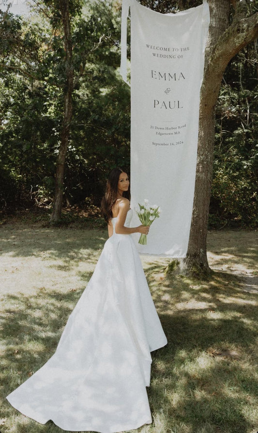 Custom Linen Wedding Sign