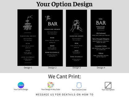 Custom Linen Wedding Bar Sign