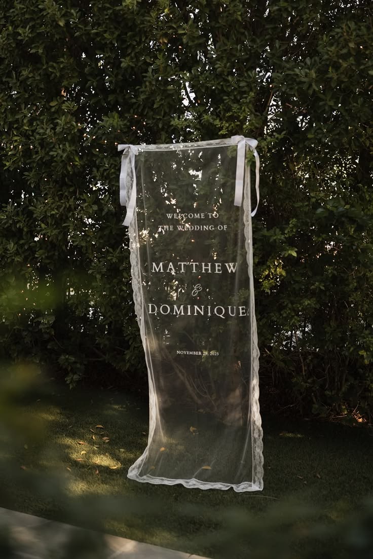 Romantic Sheer Welcome Banner