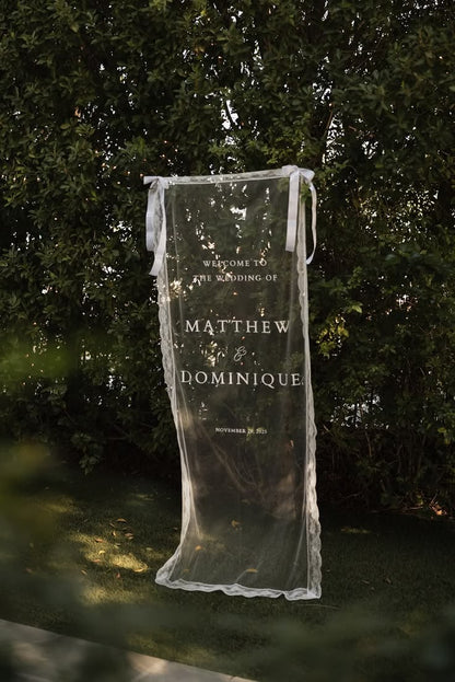 Romantic Sheer Welcome Banner