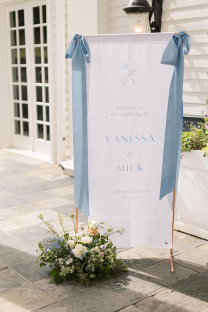 Fabric Wedding Welcome Sign Modern Wedding Welcome Sign