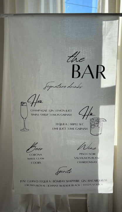 Fabric Wedding Signs: Welcome & Cocktails