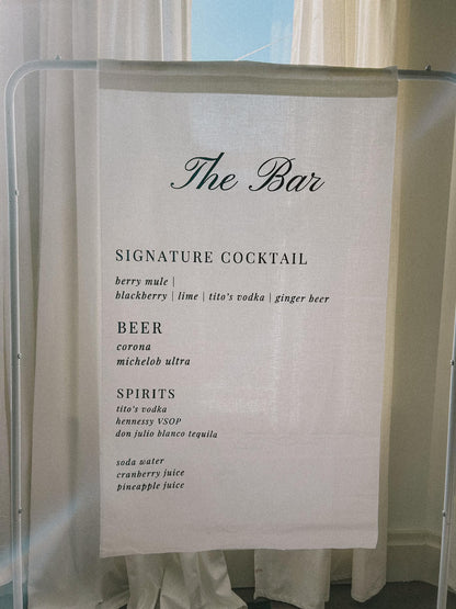Fabric Wedding Signs: Welcome & Cocktails