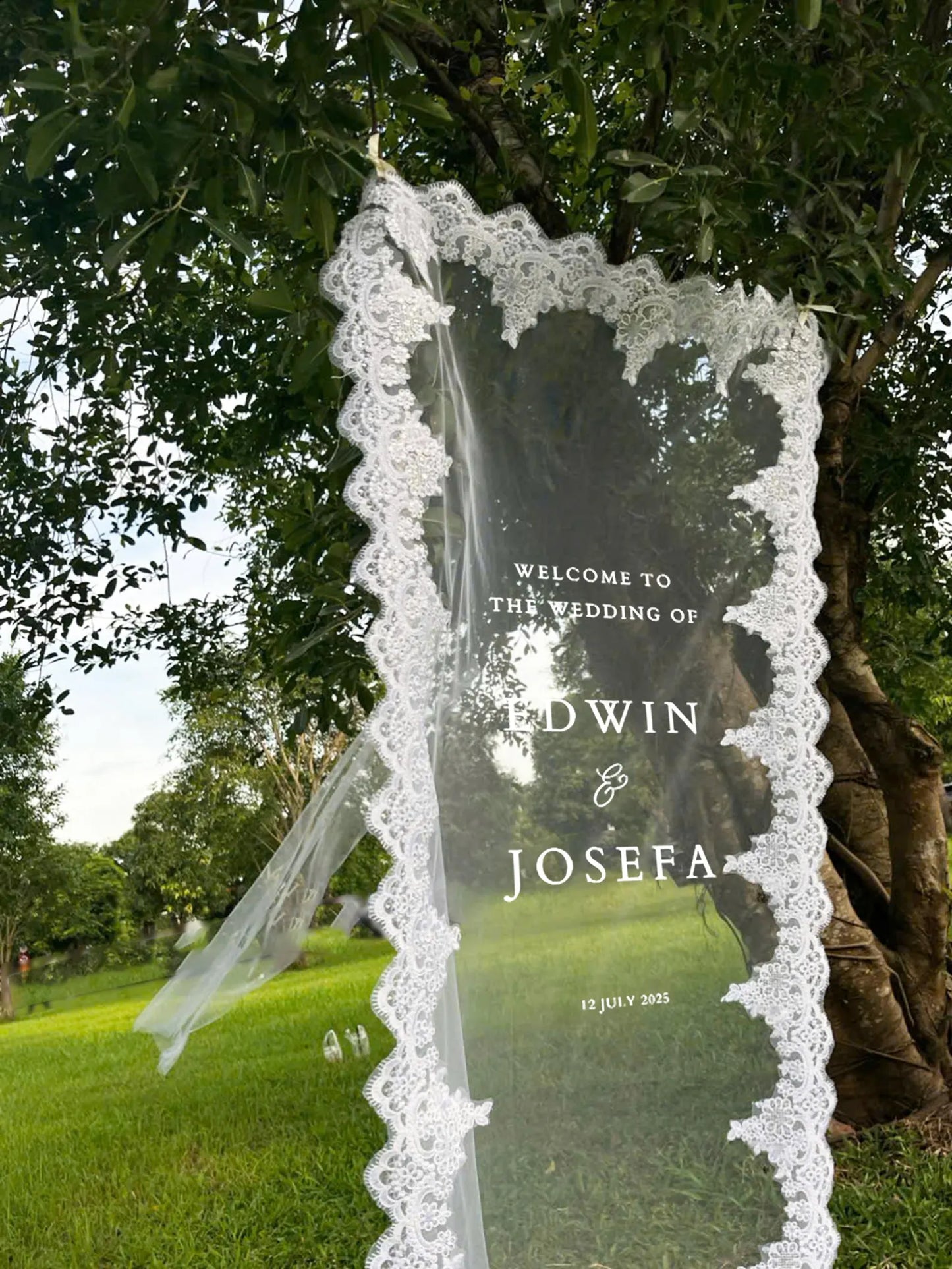 Romantic Voile Wedding Sign