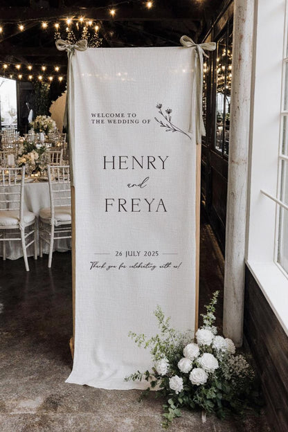 Custom Fabric Wedding Welcome Sign