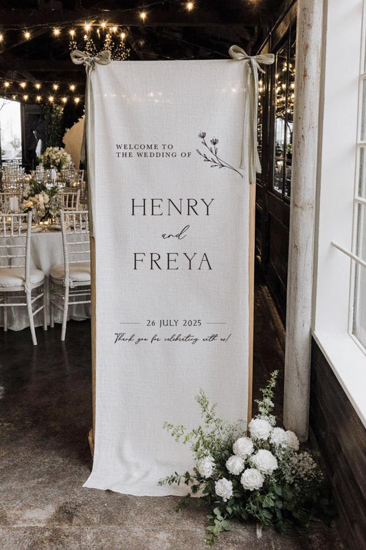 Custom Fabric Wedding Welcome Sign
