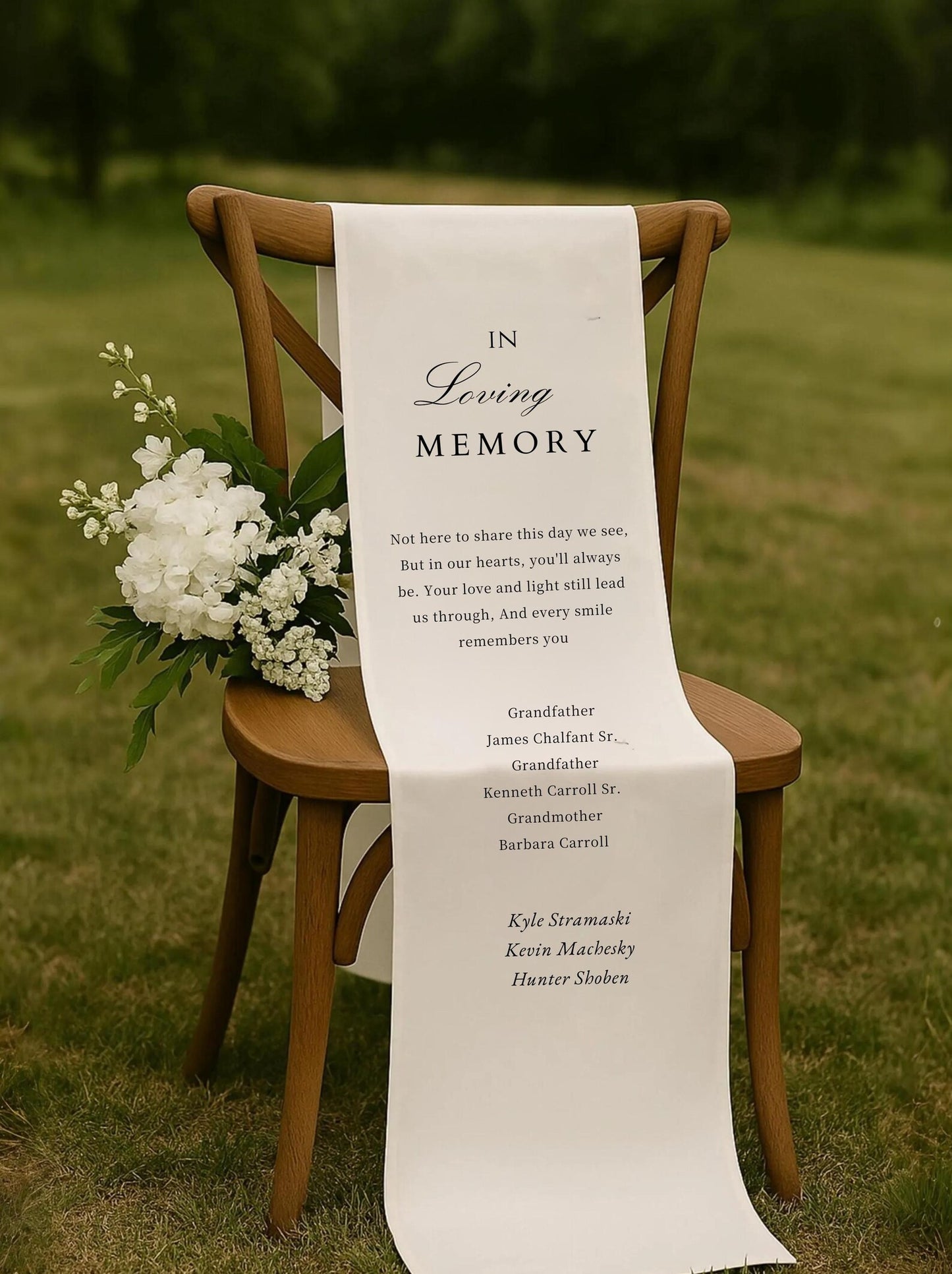 Personalized Memorial Wedding Chair Banner