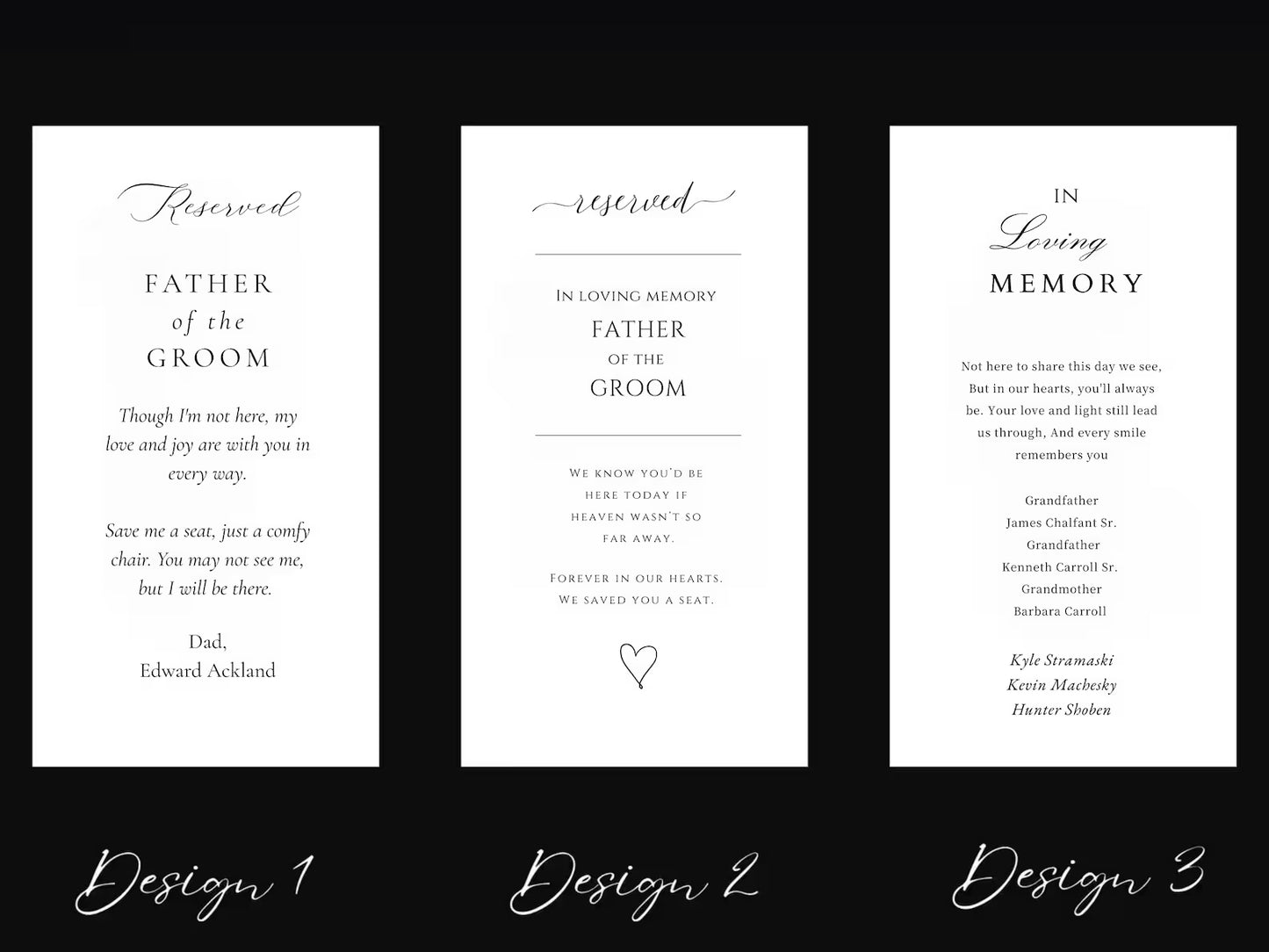 Personalized Memorial Wedding Chair Banner