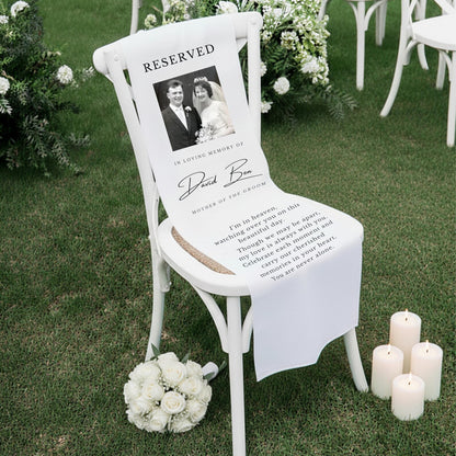 Linen Wedding Memorial Chair Sign