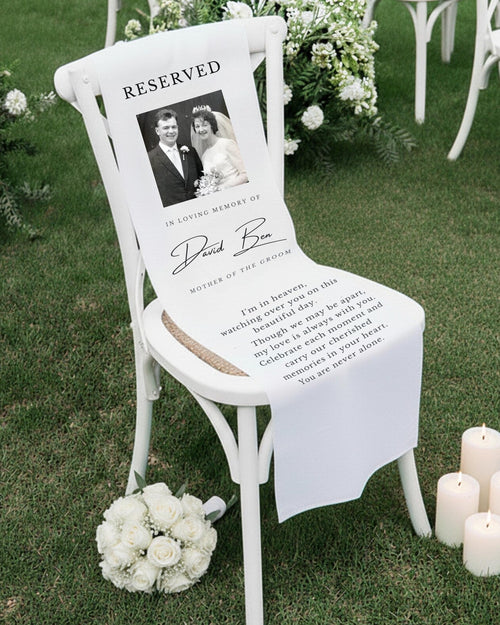 Linen Wedding Memorial Chair Sign