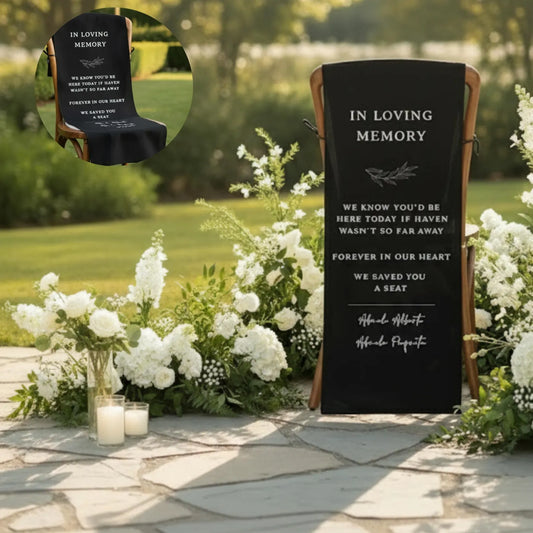 Linen Memorial Chair Sign