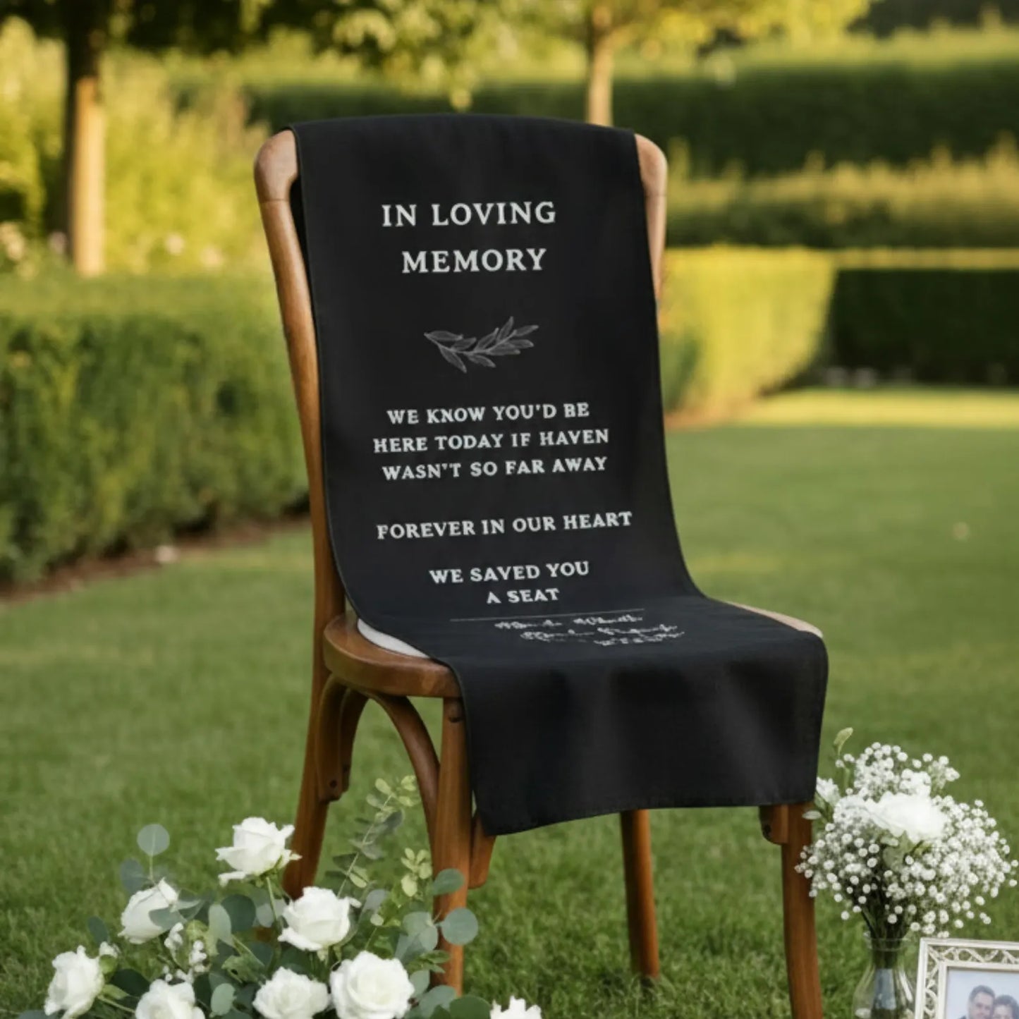 Linen Memorial Chair Sign