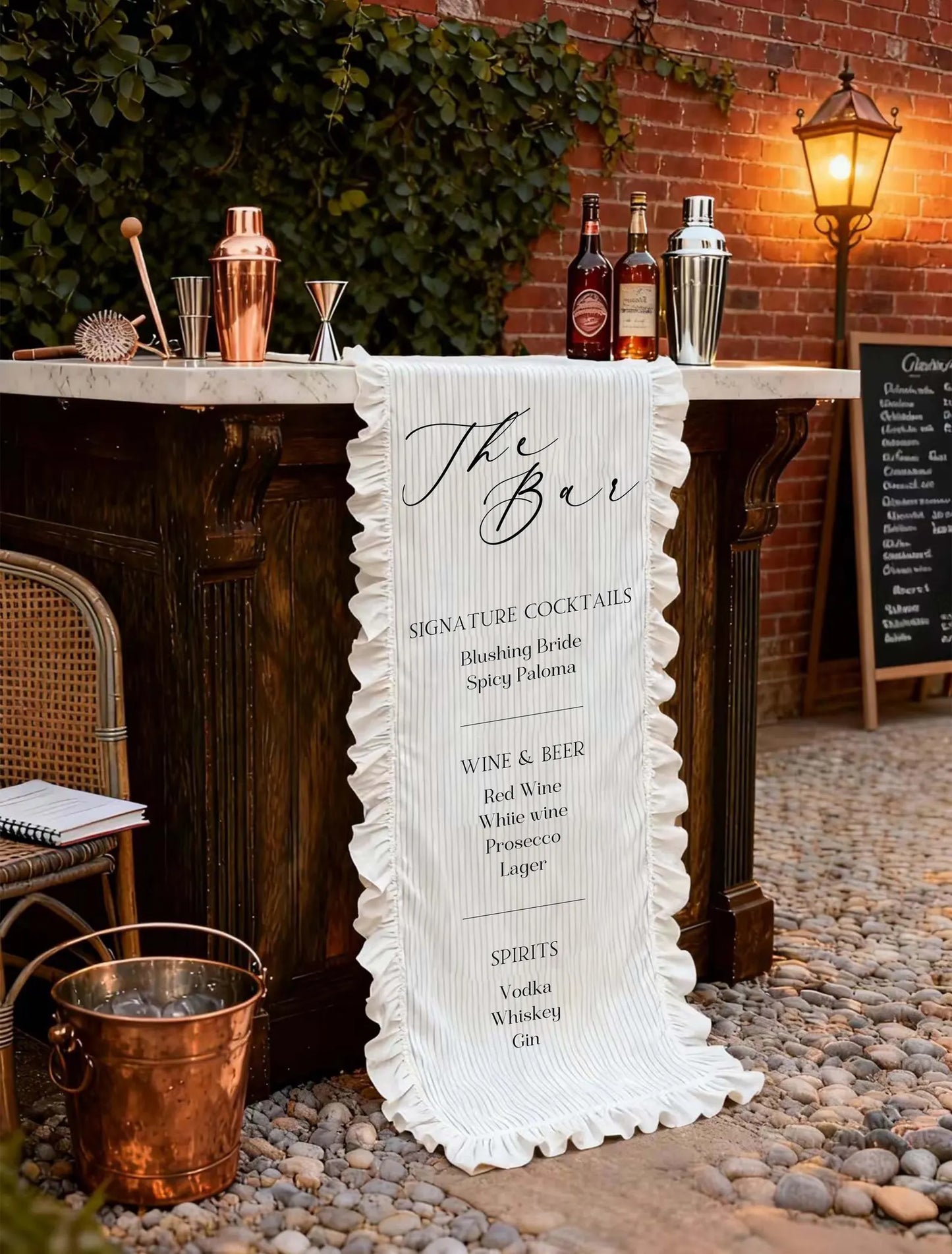 Linen Wedding Welcome & Bar Signs