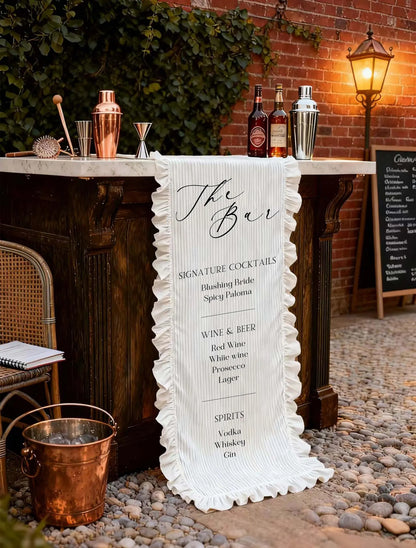 Linen Wedding Welcome & Bar Signs