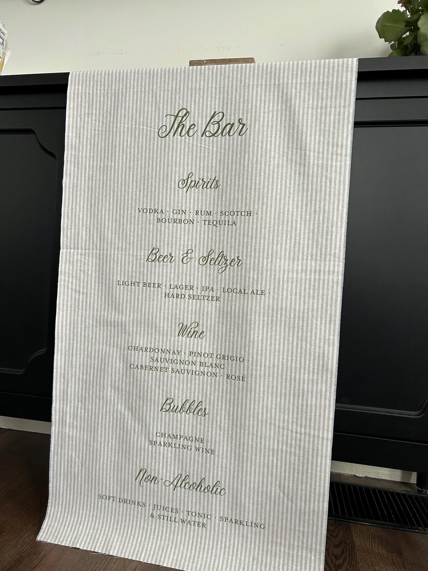 Fabric Wedding Signs: Welcome & Cocktails