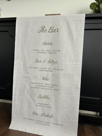 Fabric Wedding Signs: Welcome & Cocktails
