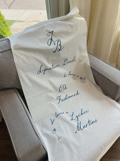 Fabric Wedding Signs: Welcome & Cocktails