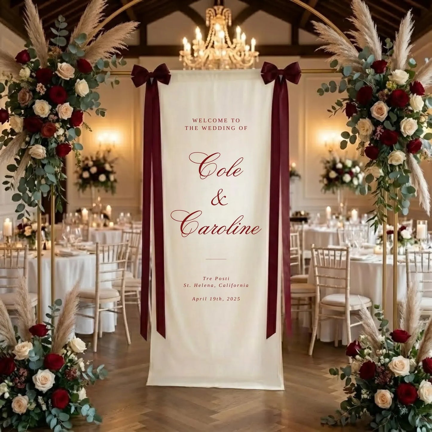 Fabric Wedding Welcome Sign Modern Wedding Welcome