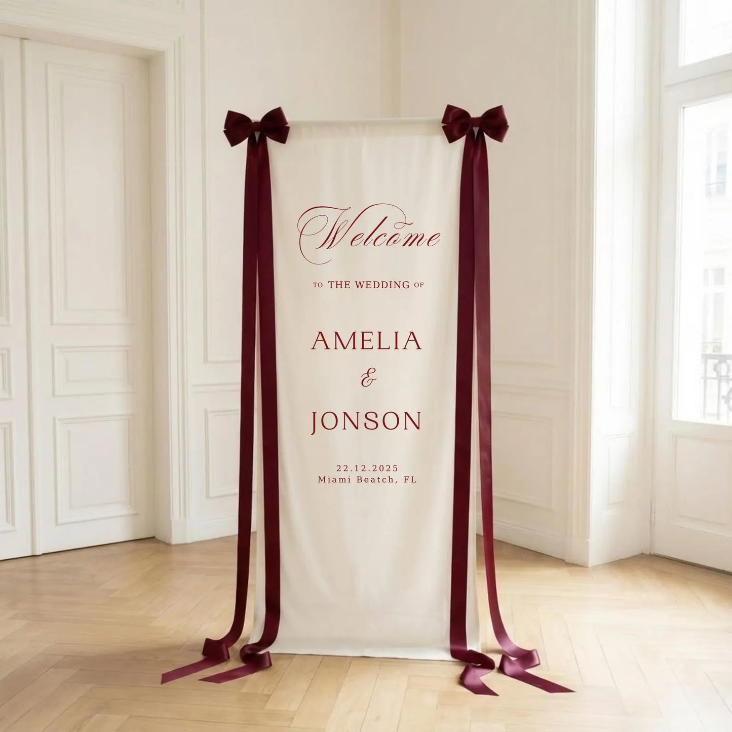 Fabric Wedding Welcome Sign Modern Wedding Welcome