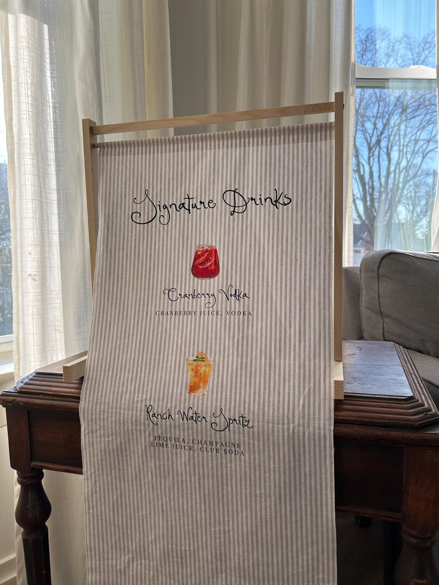 Fabric Wedding Signs: Welcome & Cocktails