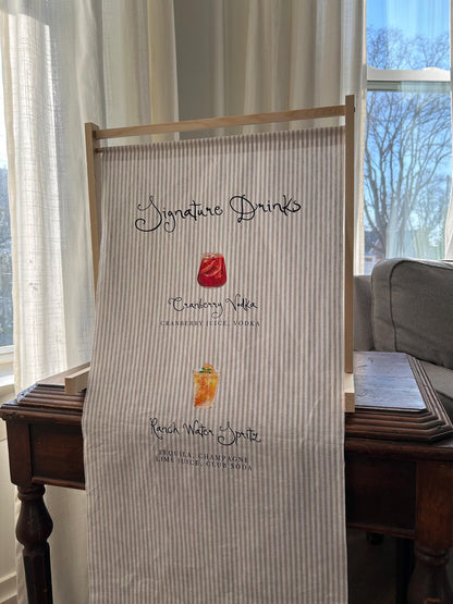 Fabric Wedding Signs: Welcome & Cocktails