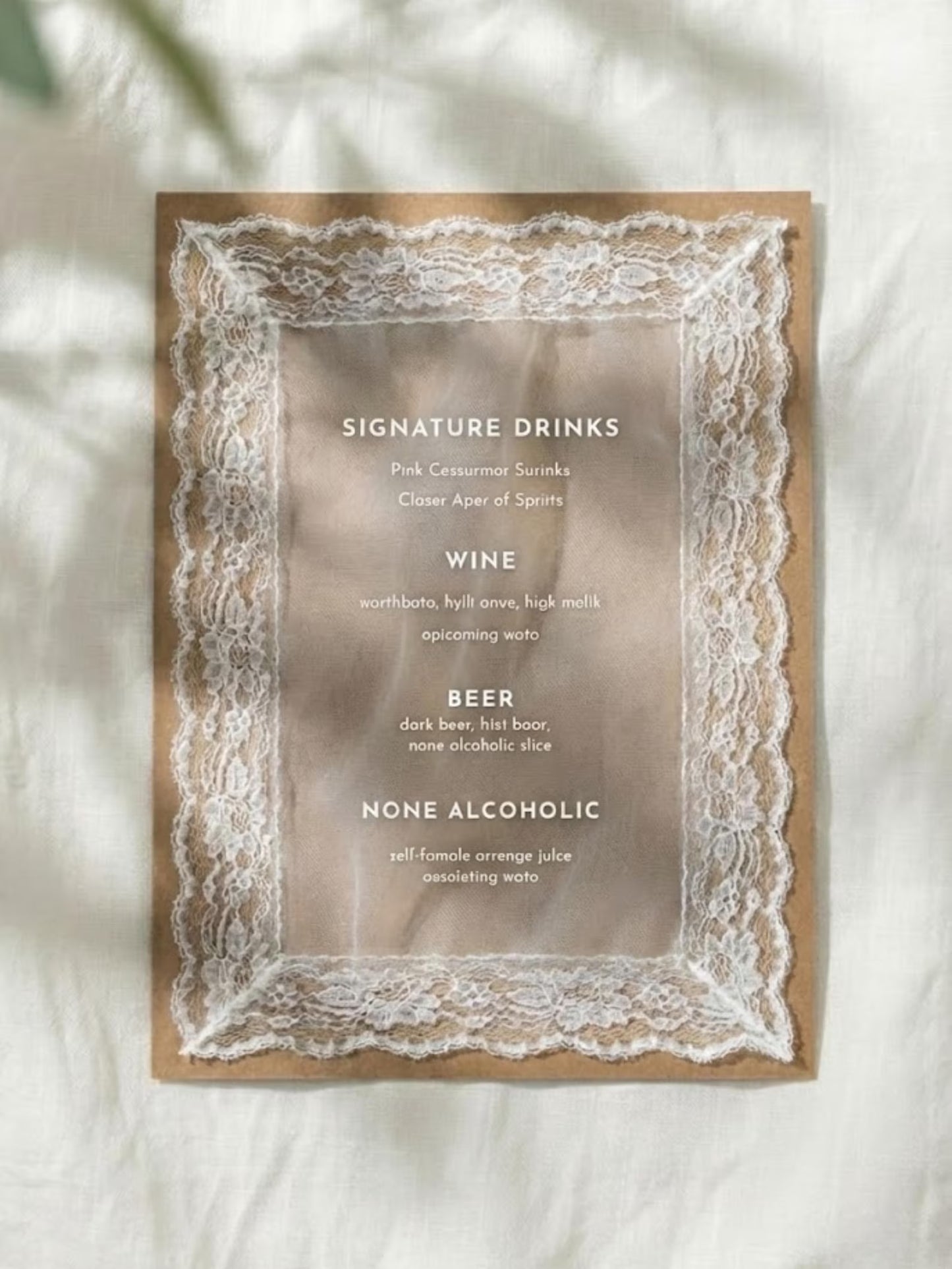 Sheer Lace Just Married Chair Signs